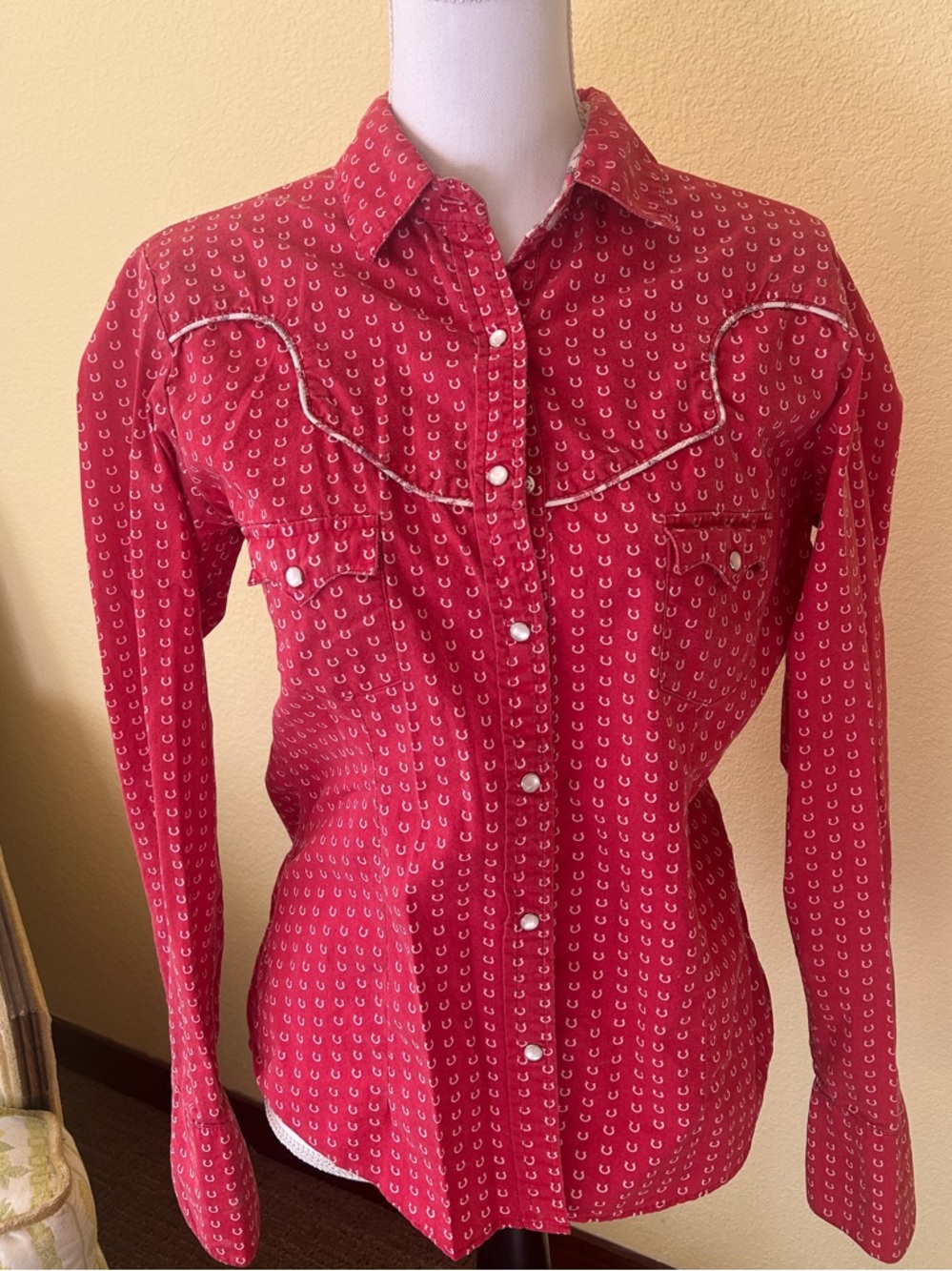 Panhandle Slim red Paisley-Trim Western Shirt